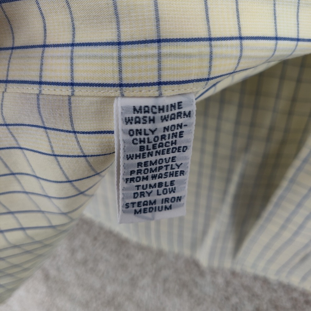 Vintage Polo Ralph Lauren Shirt Mens 17.5 Yellow Plaid Andrew Long Sleeve Button - Picture 9 of 14